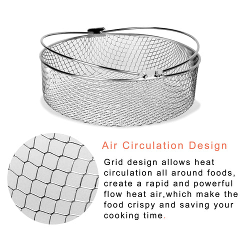 Croask air fryer basket fits Instant Pot 8QT for even heating and easy meals