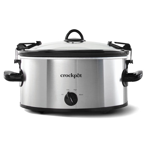 Crock-Pot Cook N Carry 6-Quart Oval with lid locked for spill-free travel.