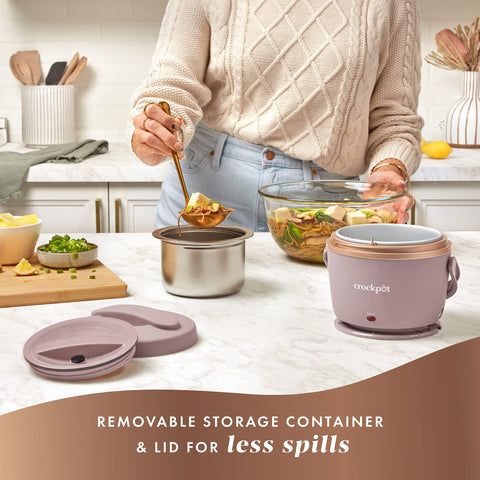 Crock-Pot modern-vintage blush pink design adds style to meals.