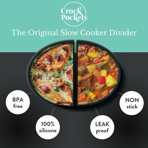 CrockPockets BPA-free dishwasher-safe silicone for easy cleanup