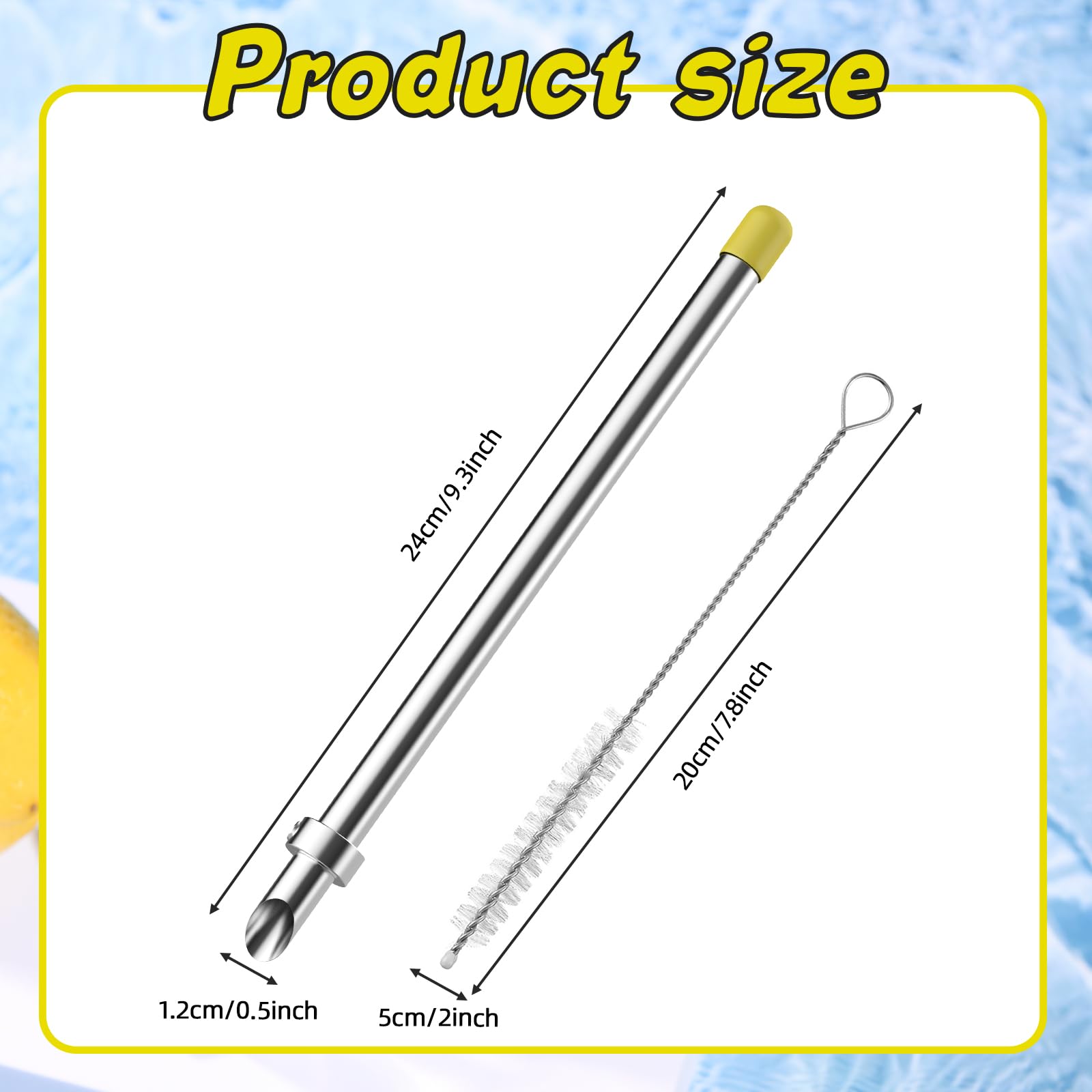 CROSSING stainless straw puncher closeup highlighting precise plastic lid puncturing.