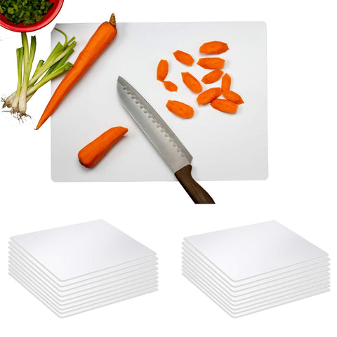 Crown Display packaging image for disposable cutting boards, highlighting recyclable sheets.