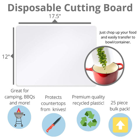 Crown Display eco-friendly disposal-ready board for quick cleanup after cooking.