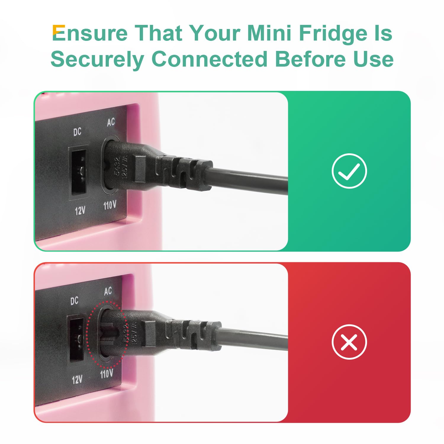 CROWNFUL mini fridge with 12V car charger for on-the-go storage