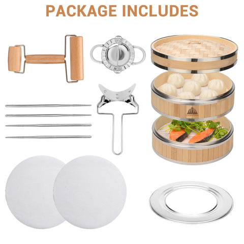 CrownSpire dumpling mold helps shape perfect dumplings for dim sum.