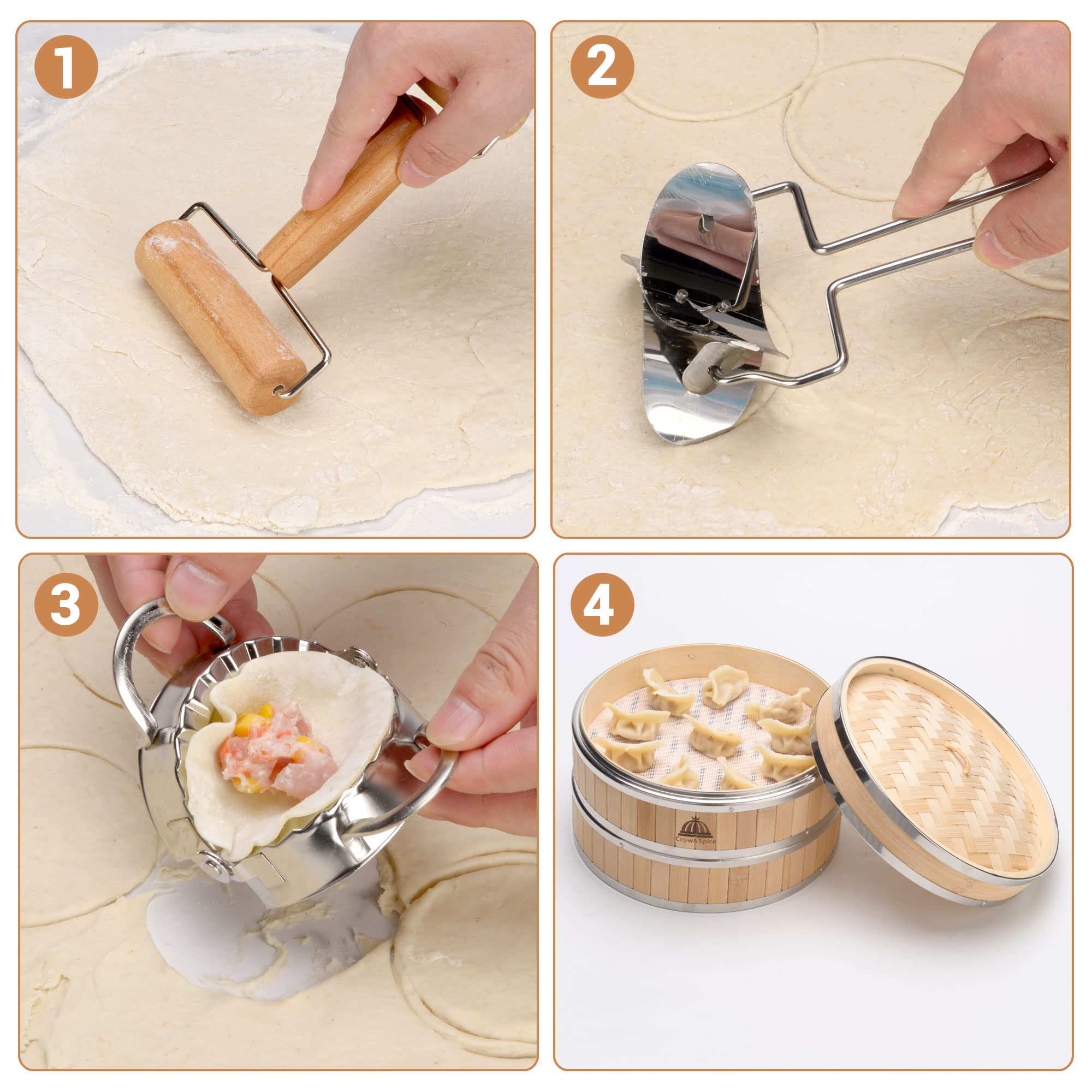 CrownSpire silicone liner provides non-stick protection and easy cleanup after steaming.