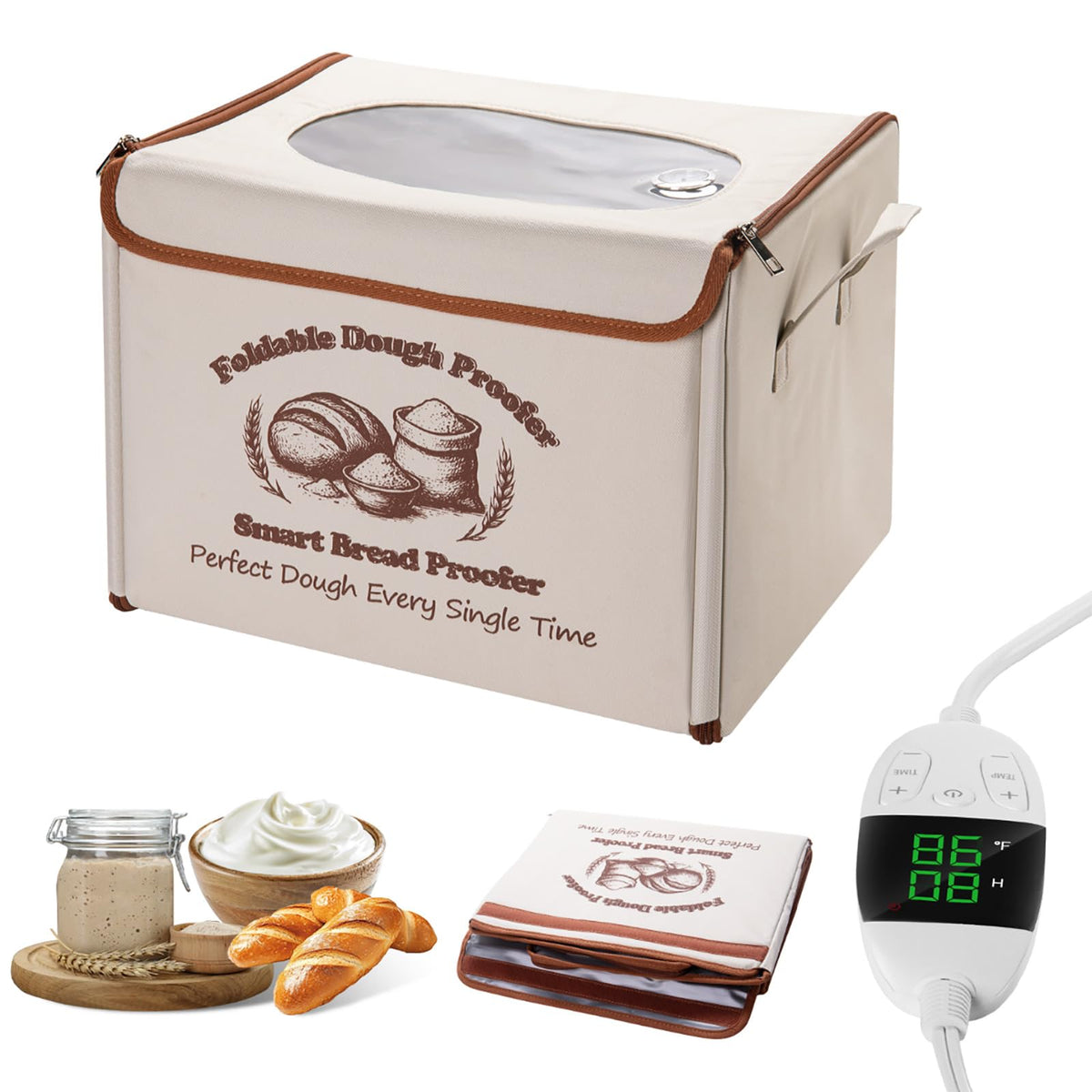CrsaSwivo bread proofing box foldable front view ideal for compact kitchens