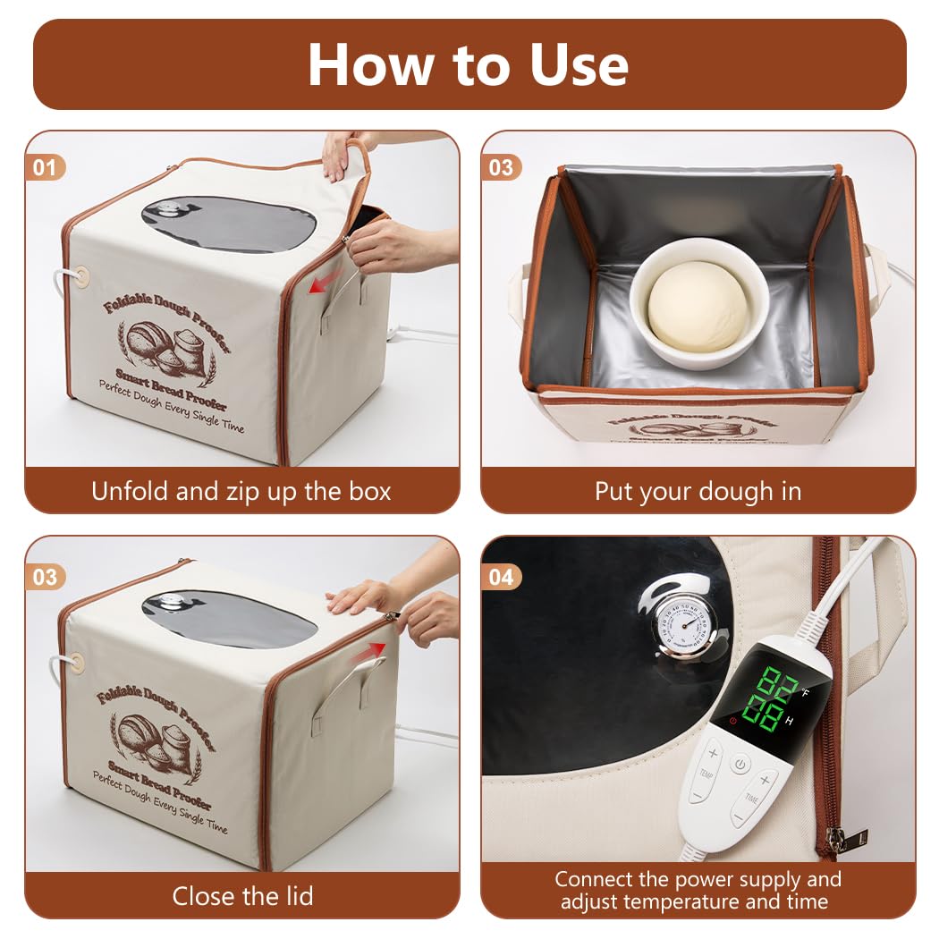 CrsaSwivo bread proofing box hygrometer monitor maintains ideal fermentation humidity
