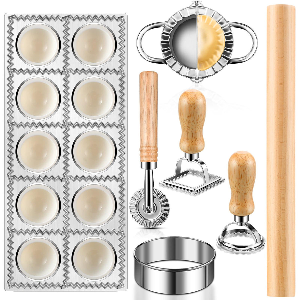 Crssbrohip 10-hole dumpling maker for uniform dumplings, ideal for home cooks.