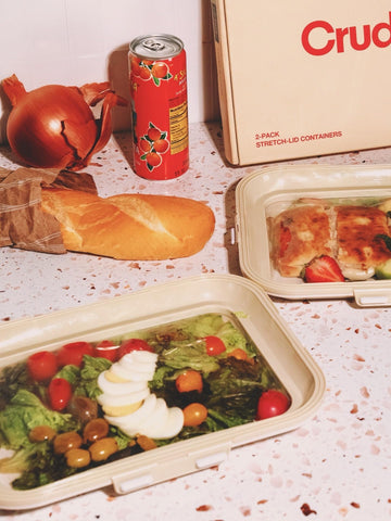 Crudités sturdy containers ensure everyday durability for office lunches and travel