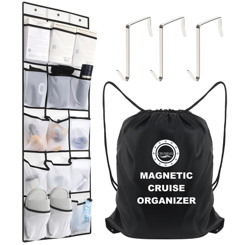 CruiSeaU Cruise Magnetic Door Organizer with 15 pockets for cabin storage and easy access