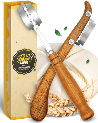 CRUSTLOVE bread lame straight knife for precise sourdough scoring and clean cuts.