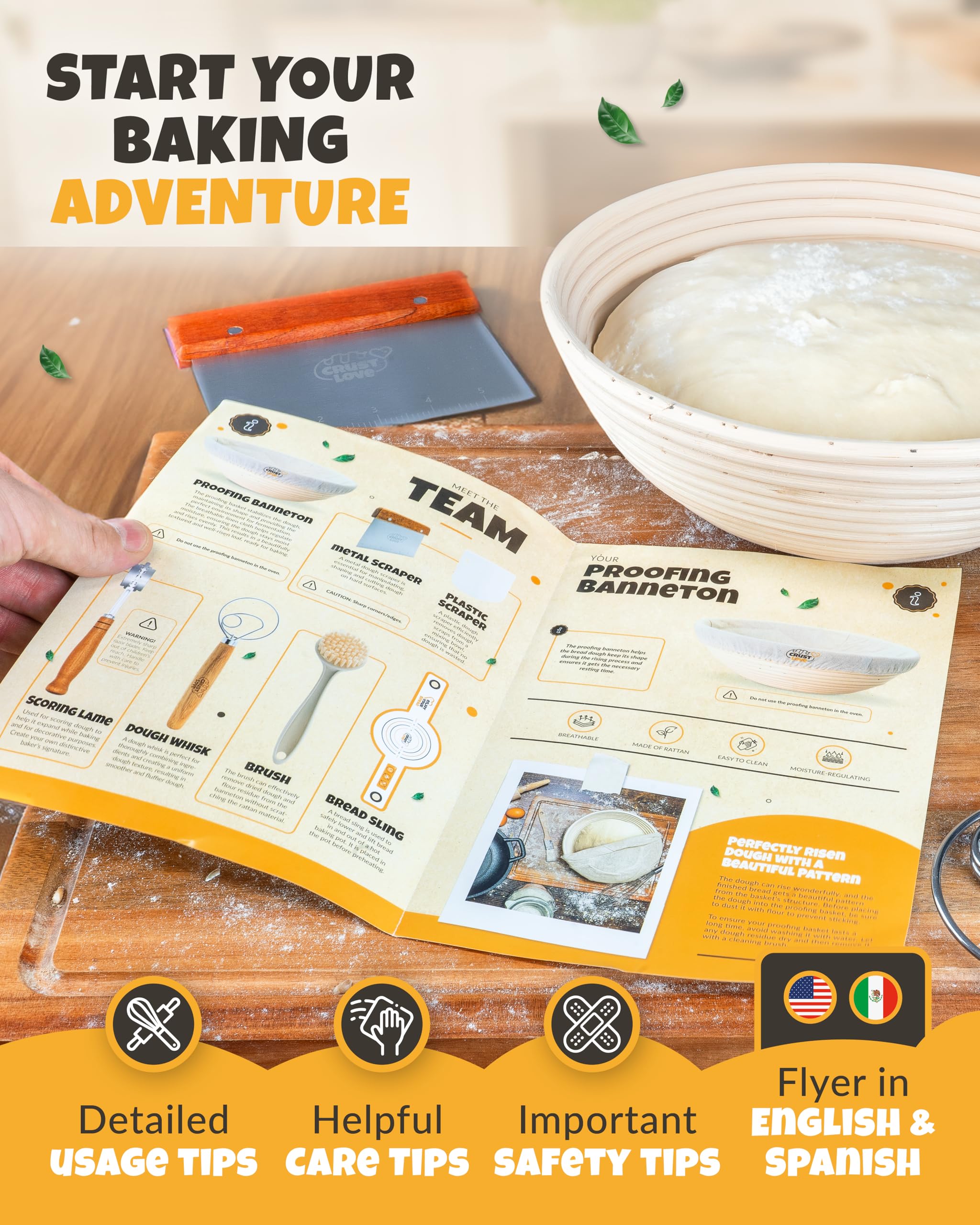 CRUSTLOVE cleaning brush for basket and tool maintenance