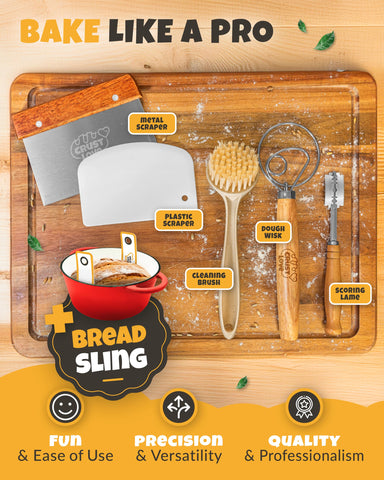 CRUSTLOVE dough whisk helps mix dough smoothly