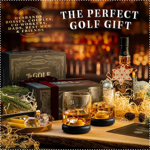 CRYSTA & MÅTT premium golf whiskey glasses elevate home bars and celebrations.