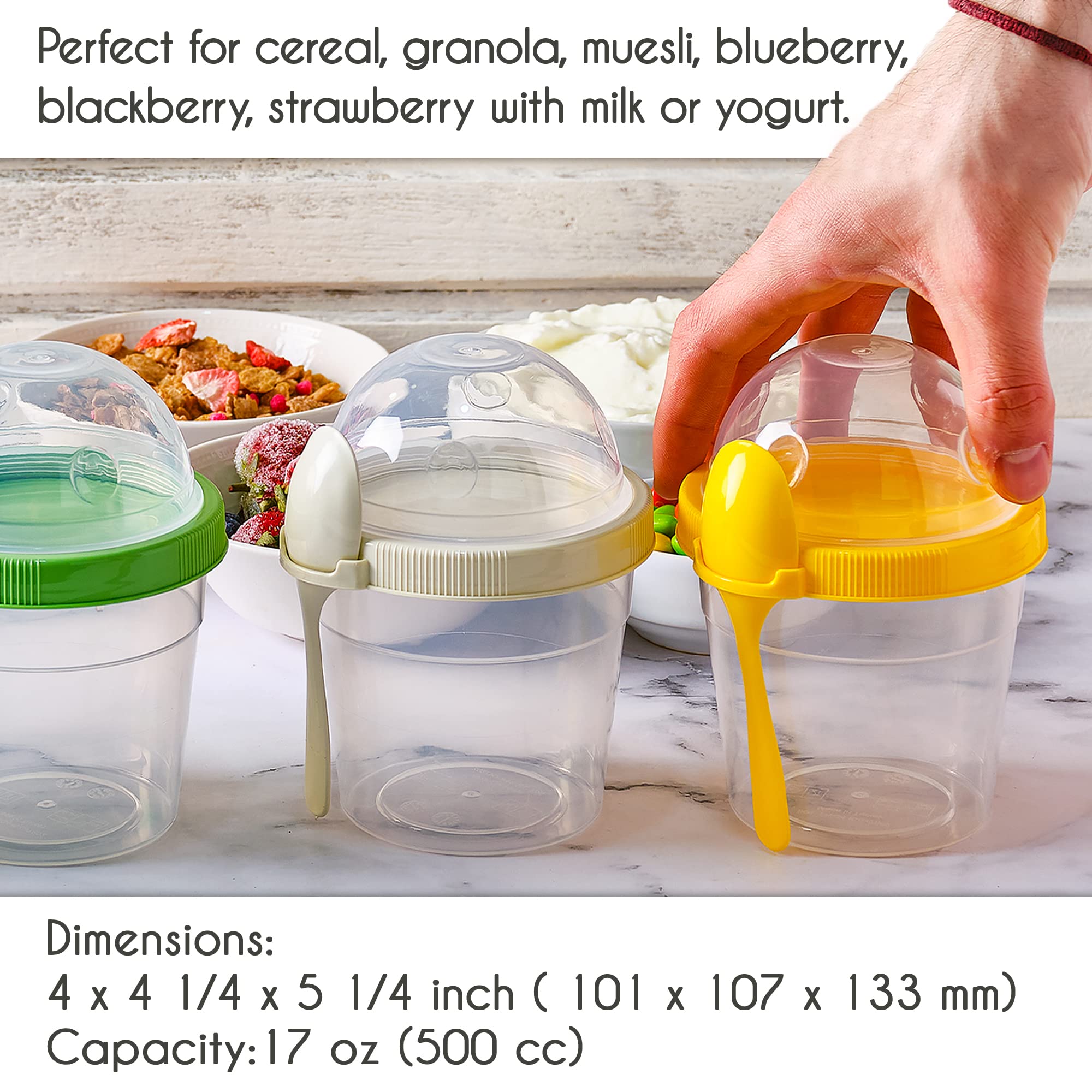 Crystalia leak proof yogurt cups showing topping compartment for fresh add ins