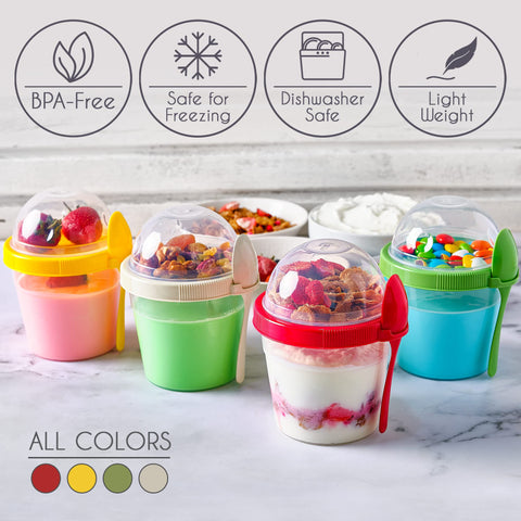 Crystalia on the go snack cups ideal for cereal, oatmeal, and fruit toppings