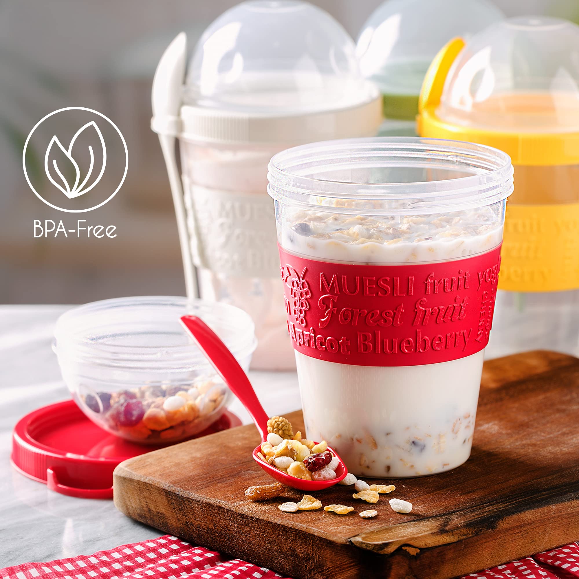Crystalia on-the-go yogurt cups with integrated spoon for easy meals