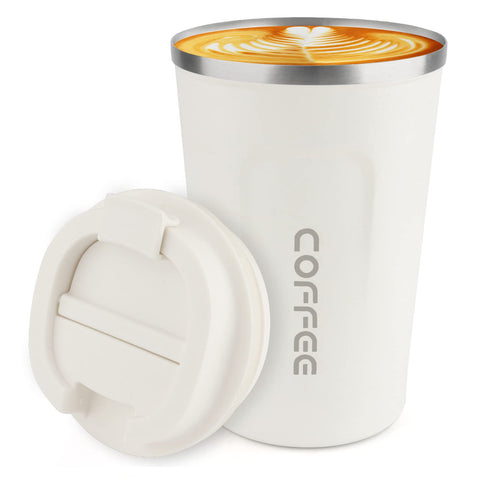 CS COSDDI 12oz tumbler front view highlights durable stainless steel for daily coffee.