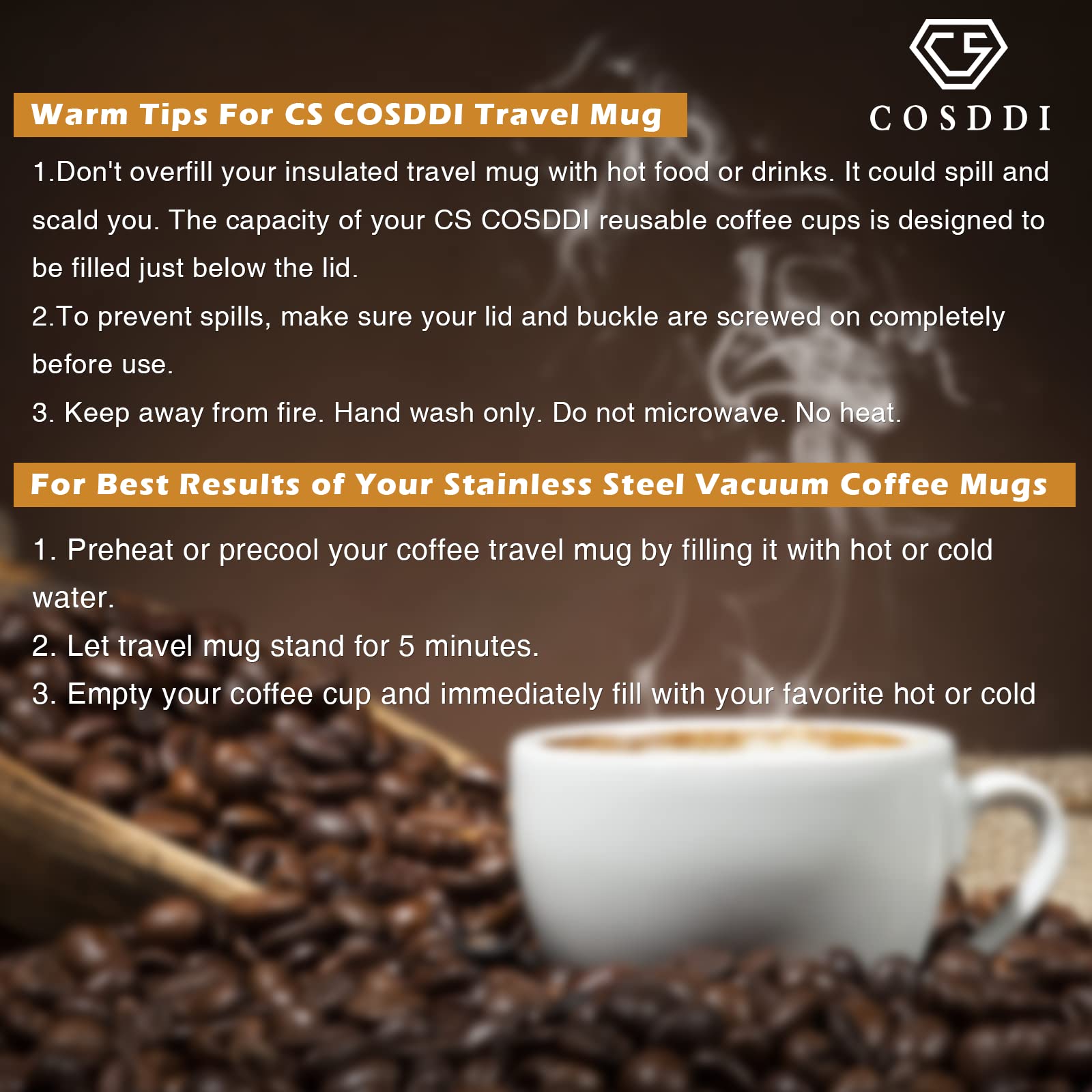 CS COSDDI hand-wash-only tumbler for easy care