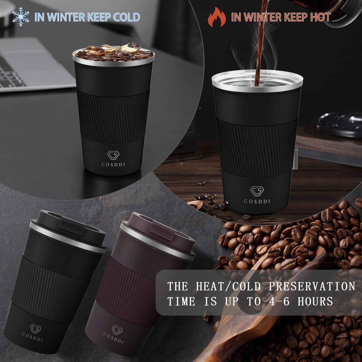 Non-slip bottom prevents tipping on desks and tables.