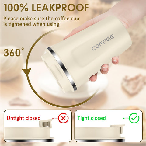 CS COSDDI stainless steel vacuum insulated cup keeps beverages hot or cold longer.