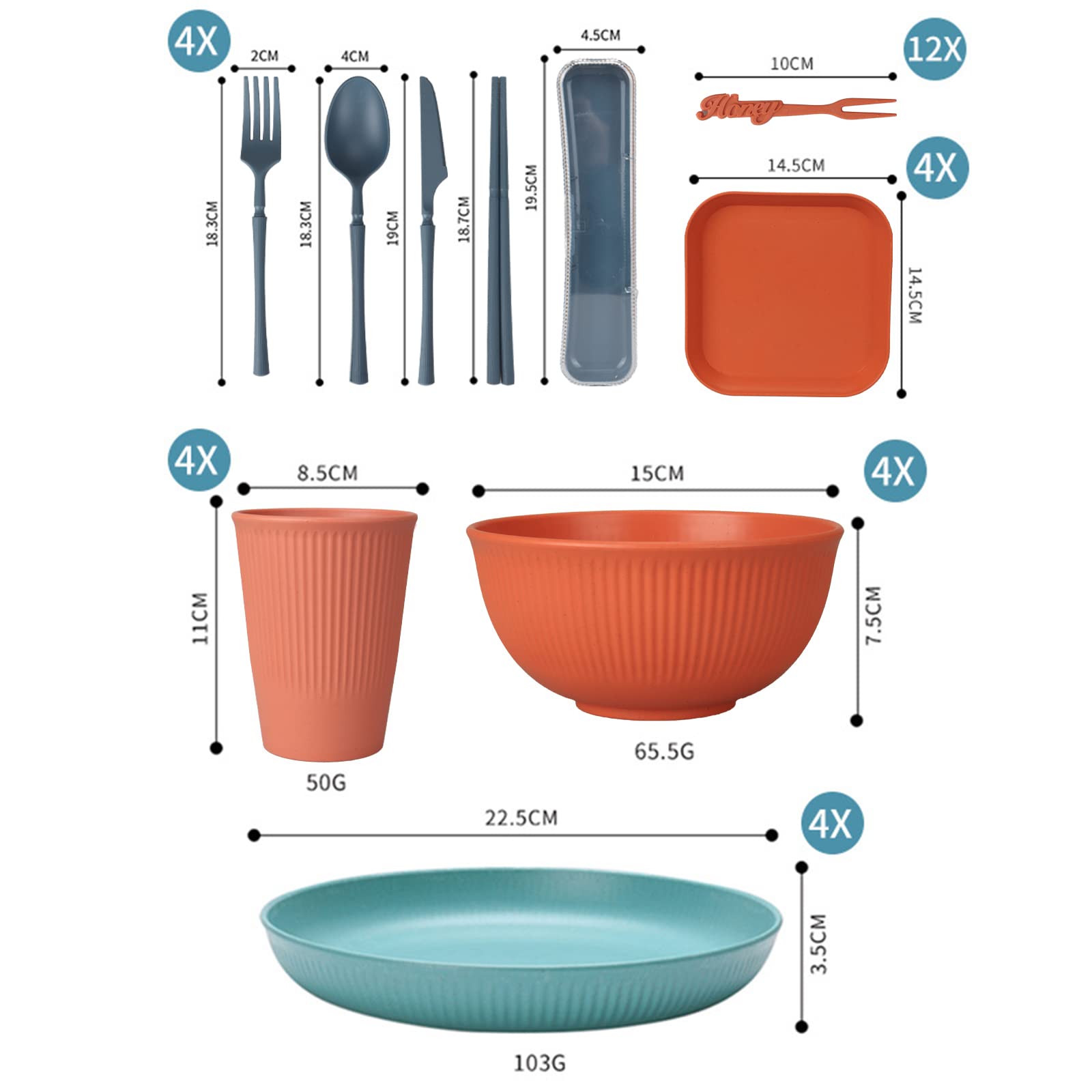 CSYY unbreakable plates and bowls showing durability for outdoor meals.