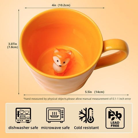 Cteaffee hand-painted-fox-mug showcases unique artistry for tea or coffee.