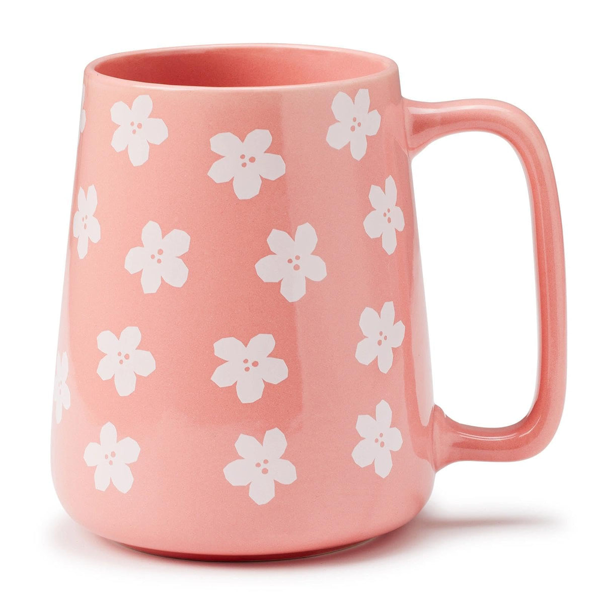 Cteaffee pink 24oz ceramic mug front view for large coffee servings