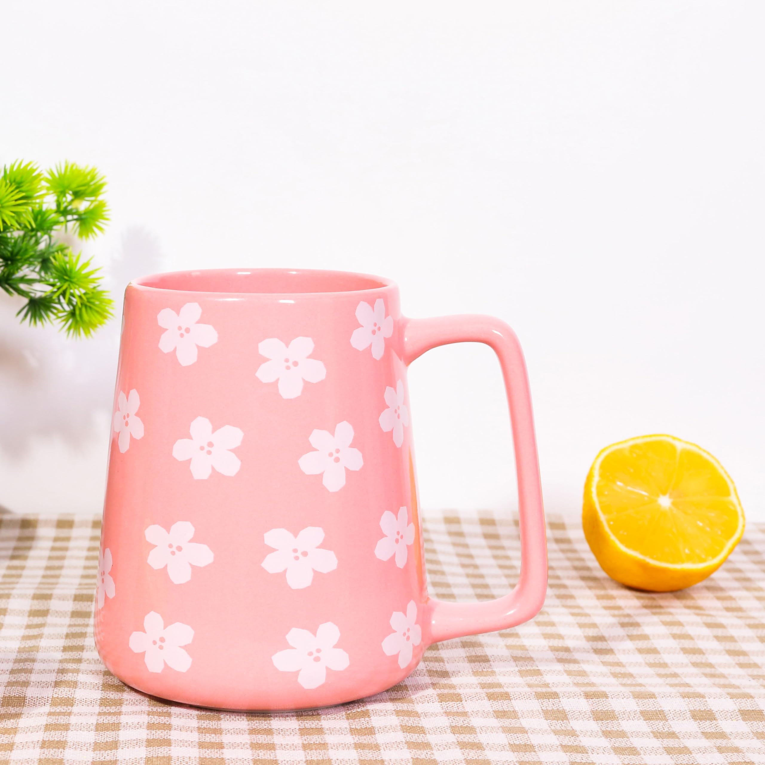 Cteaffee pink mug microwave safe label for easy reheating