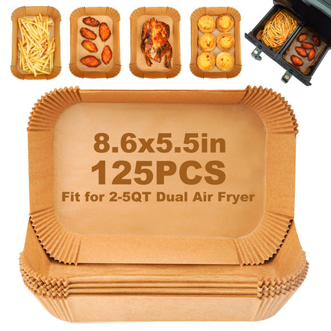 ctizne air fryer rectangle liner for dual baskets delivers easy cleanup