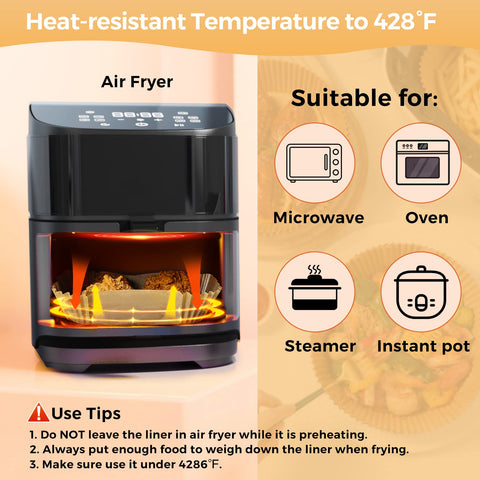 Ctizne bowl-shaped liner protects air fryer interior from food residue