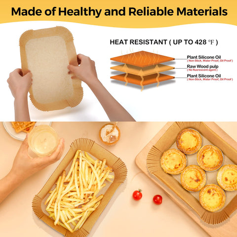 ctizne rectangle liner non-stick surface protects baskets during cooking