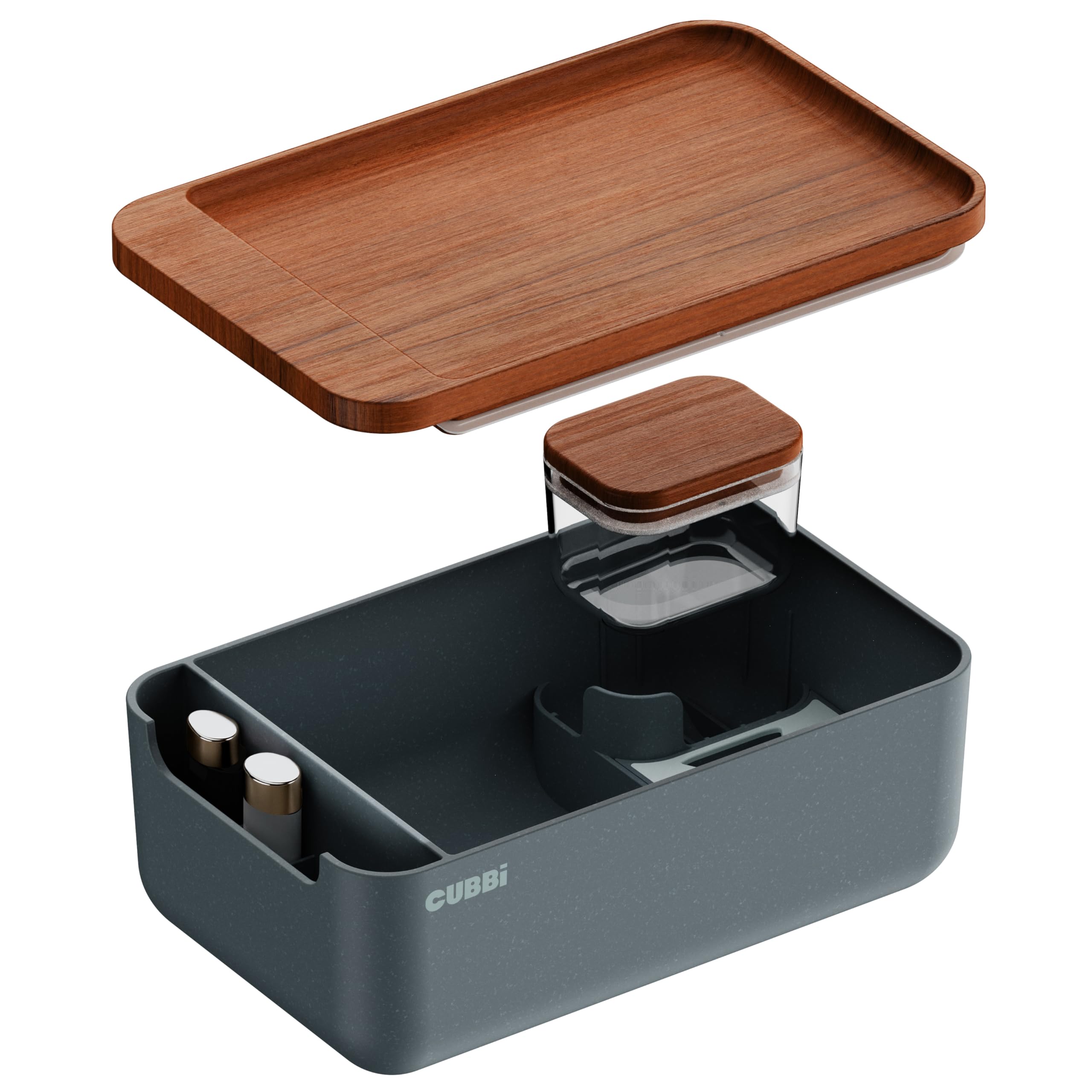 Cubbi airtight box with tray demonstrates organized storage and easy access