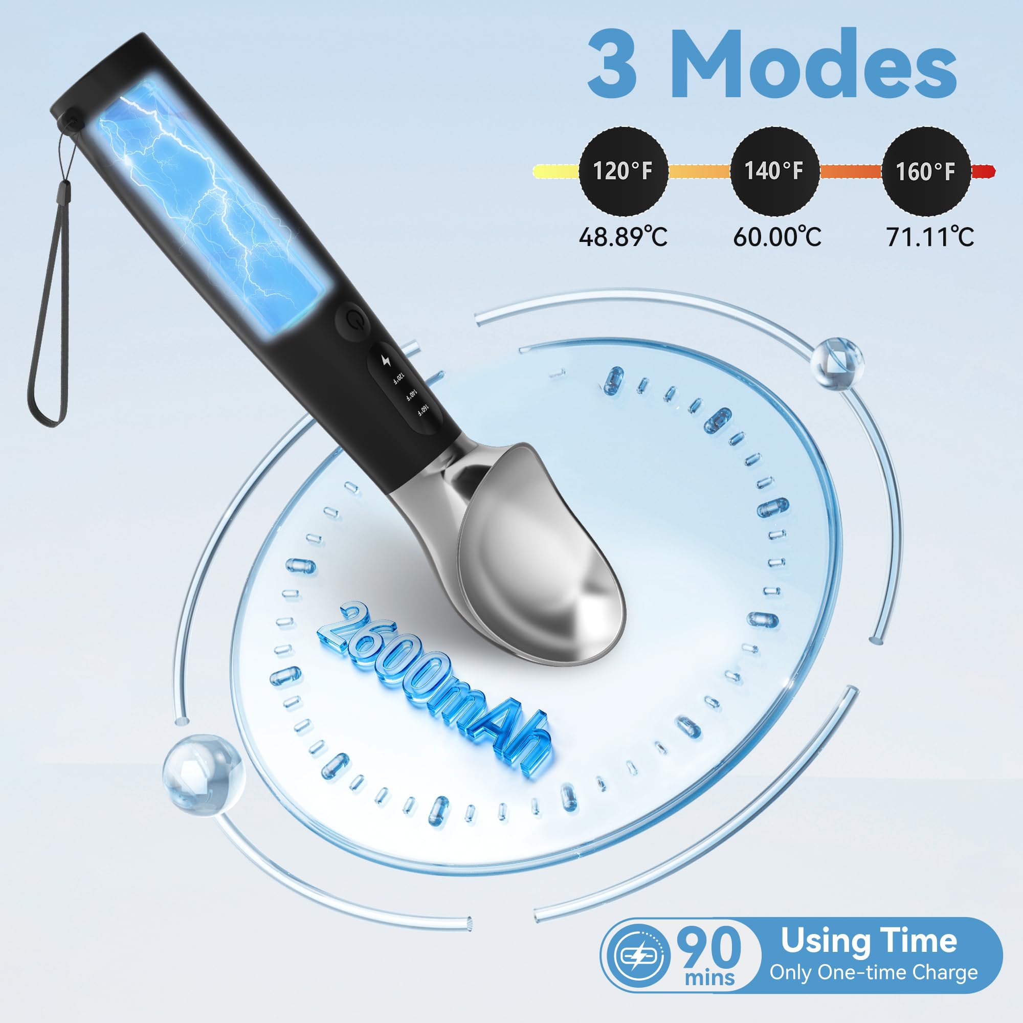 Cube Life heated scoop Type-C charging for convenient recharging