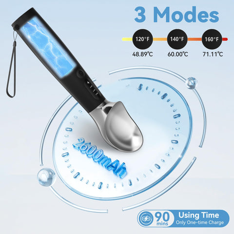 Cube Life heated scoop Type-C charging for convenient recharging