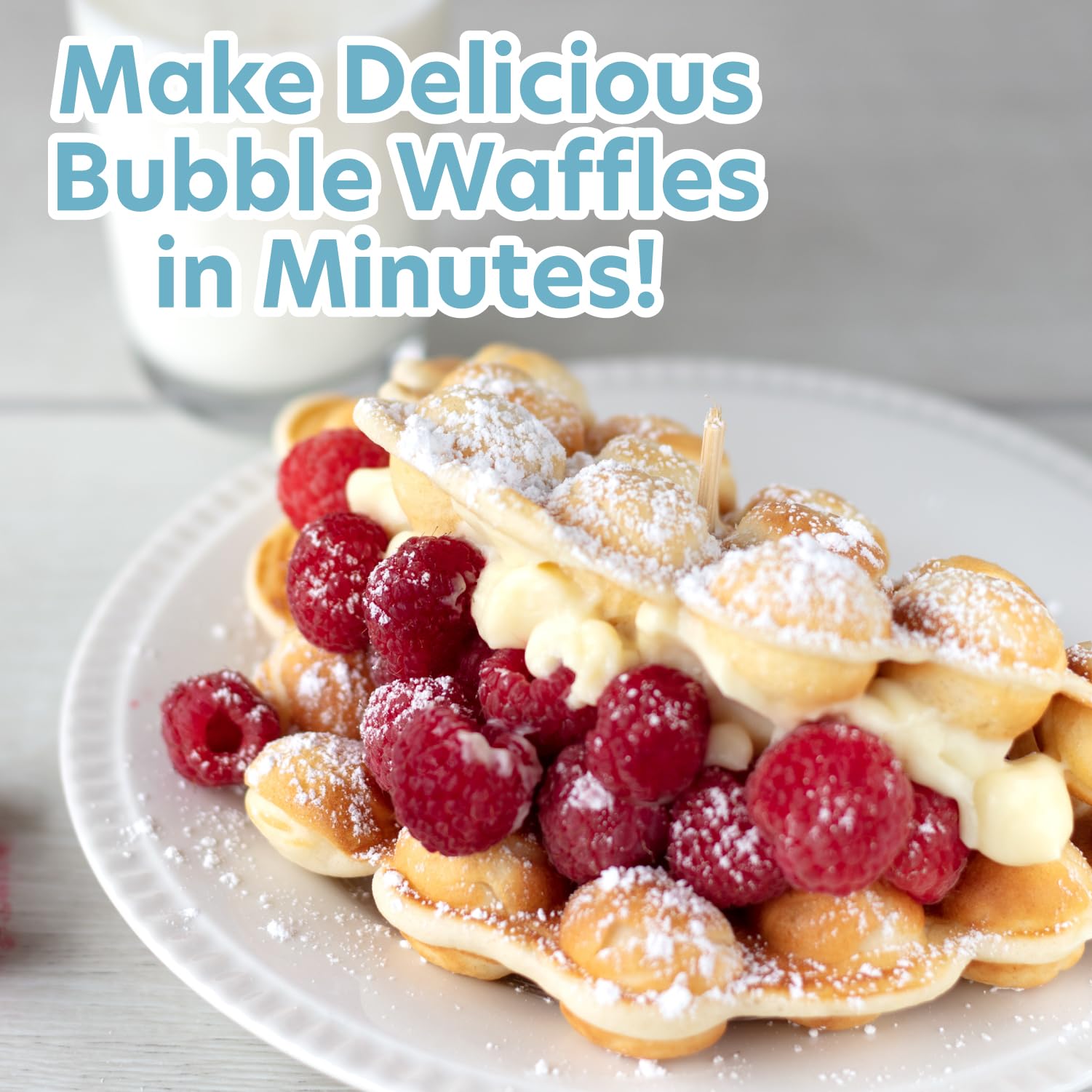 CucinaPro Bubble Waffler nonstick plates ensure easy release and quick cleanup
