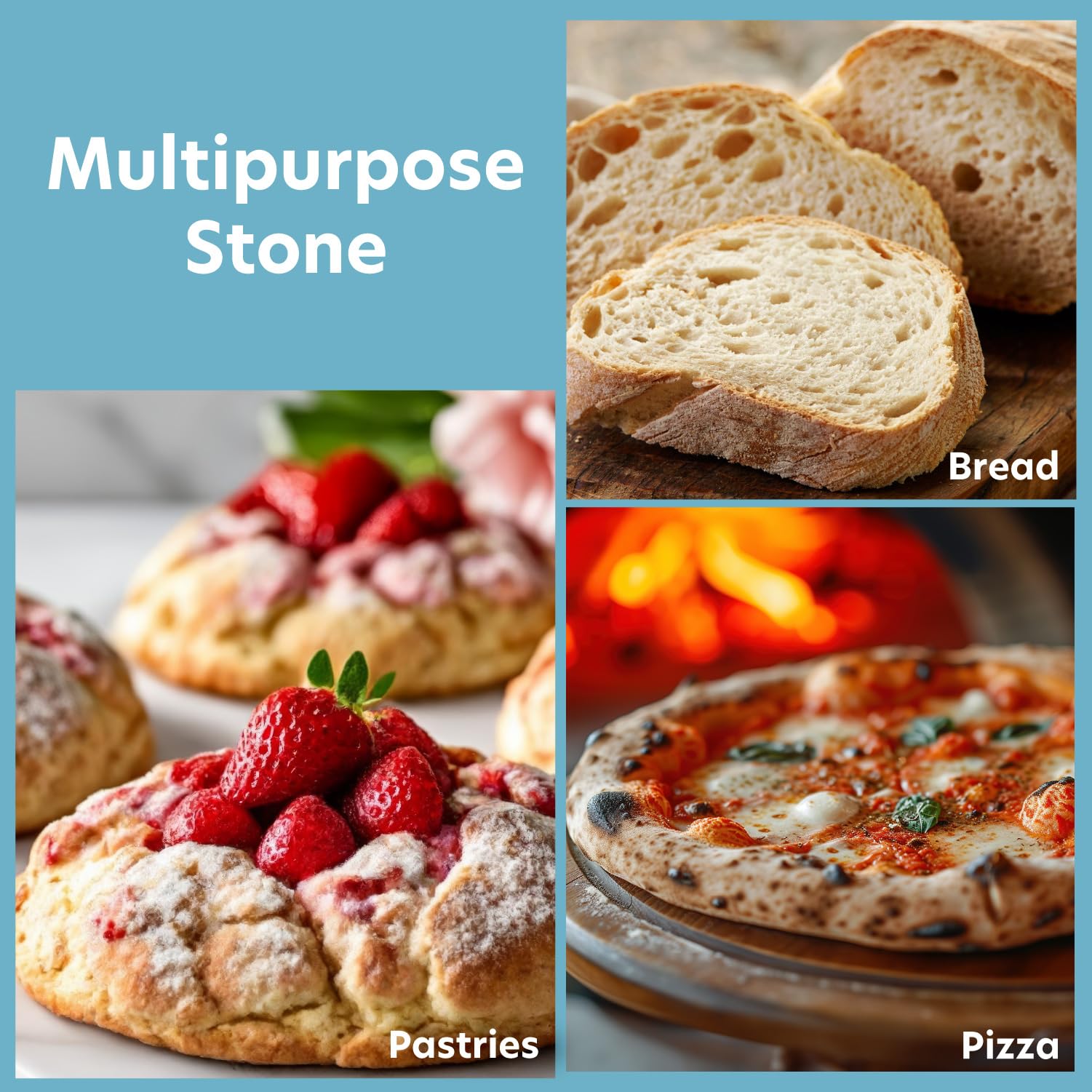 CucinaPro extra-thick 5/8-inch stone resists cracking under high heat.