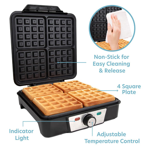 Back view of CucinaPro waffle maker showing control panel and handle