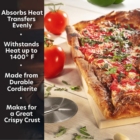 CucinaPro pizza stone 5/8-inch thick for stability and high-heat baking