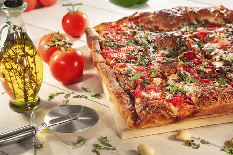 CucinaPro pizza stone ready for holiday kitchen cooking and gatherings