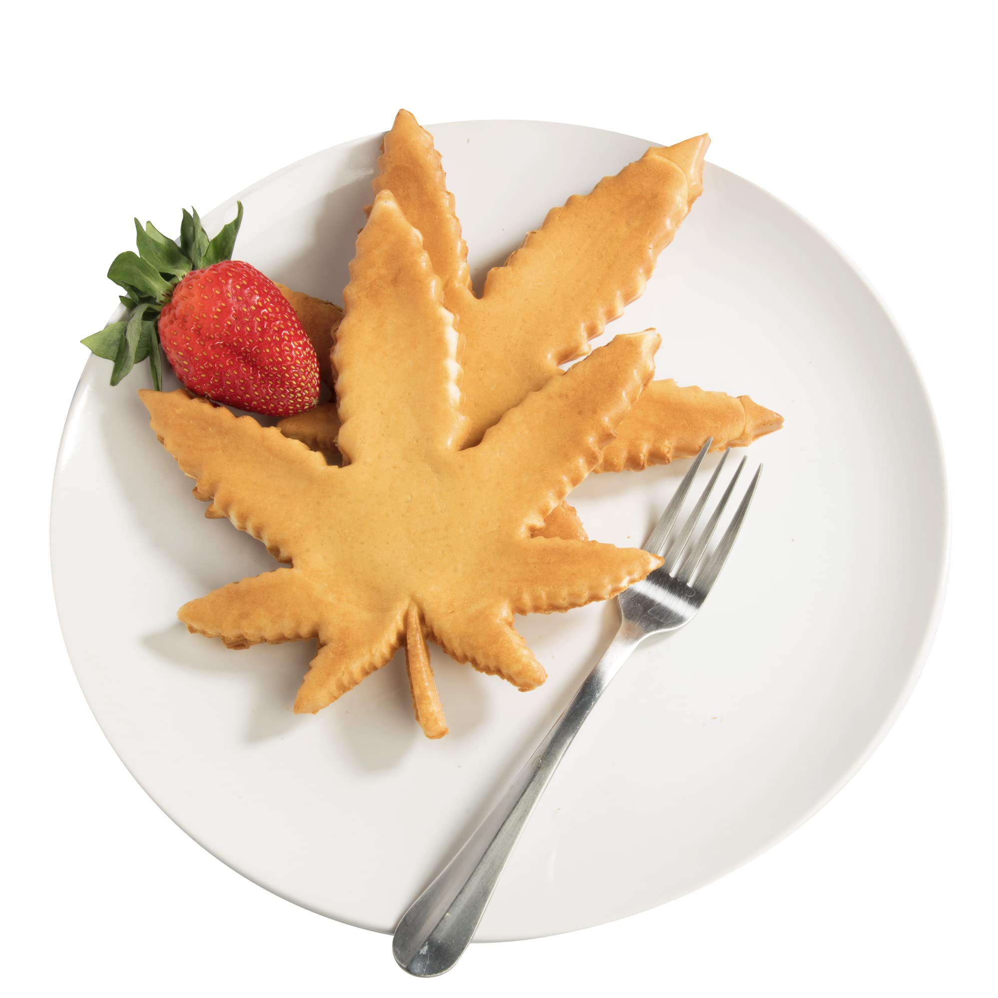 CucinaPro pot leaf waffle maker morning brunch idea for gatherings and munchies-inspired treats.