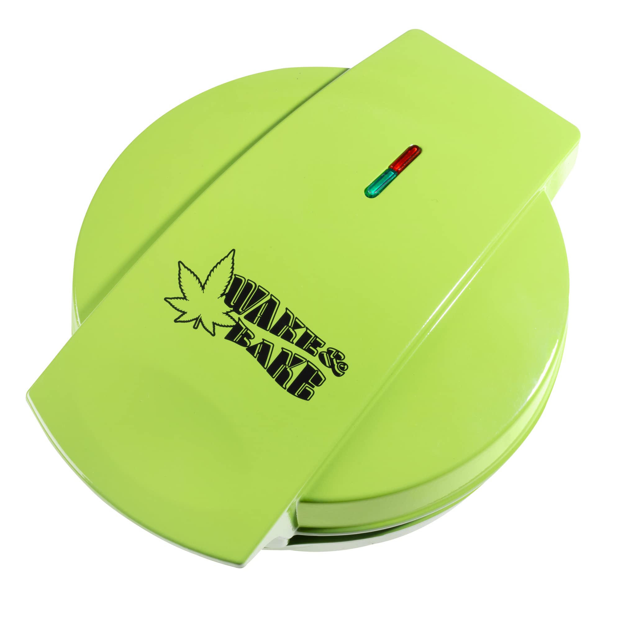 CucinaPro pot leaf waffle maker waffle closeup showing crisp edges and playful vibe.