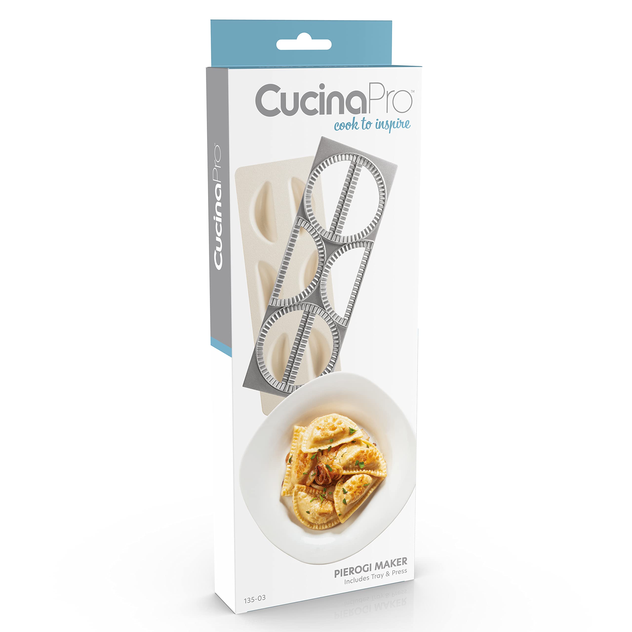 CucinaPro pot-stickers tray helps shape fillings evenly and neatly