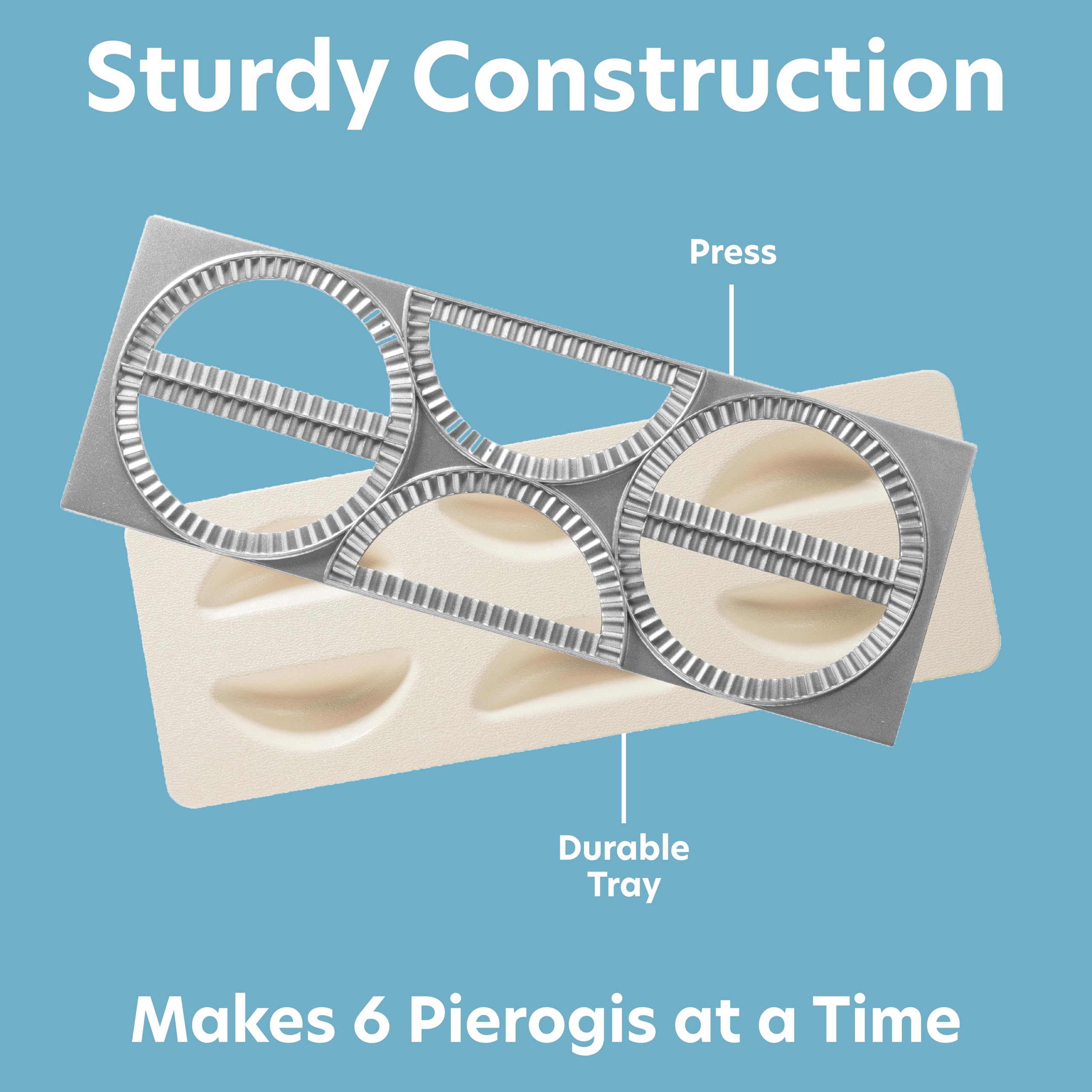 CucinaPro six-pierogis-at-once setup demonstrates efficient batch cooking