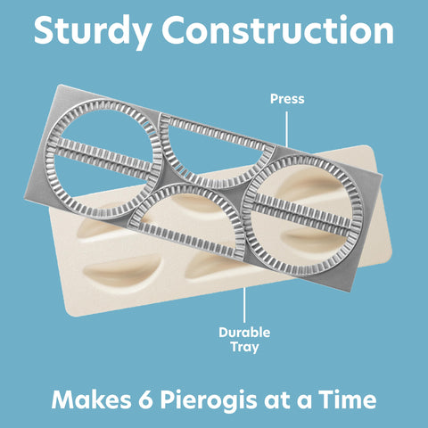 CucinaPro six-pierogis-at-once setup demonstrates efficient batch cooking
