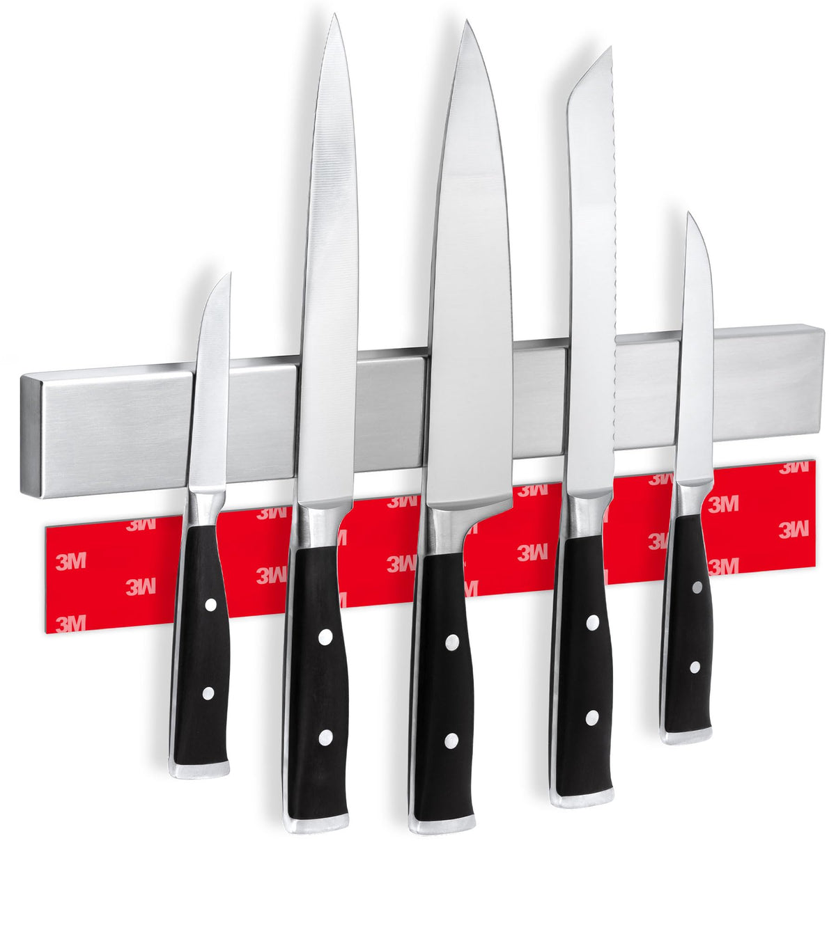 Cucino magnetic knife holder mounted on wall keeps knives within reach