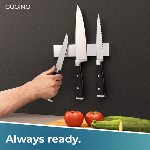 Cucino ultra-strong magnet holding metal knives and tools in place