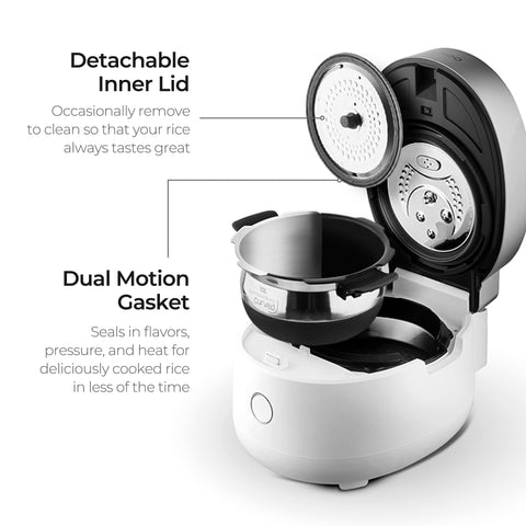 CUCKOO CRP-MHTR0309F auto-clean cycle simplifies post meal cleanup