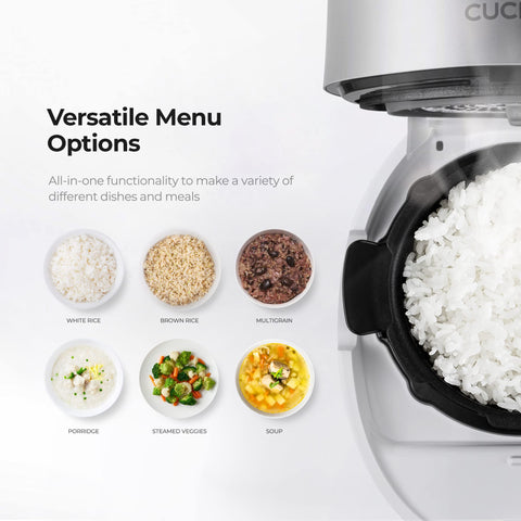 CUCKOO CRP-MHTR0309F control panel with multilingual voice guide for guided cooking